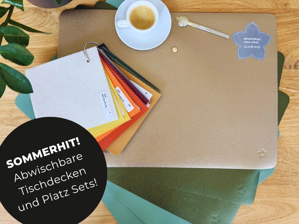 Bei Betten Bischoff gibt es abwischbare Tischdecken und Platz Sets in vielen Farben