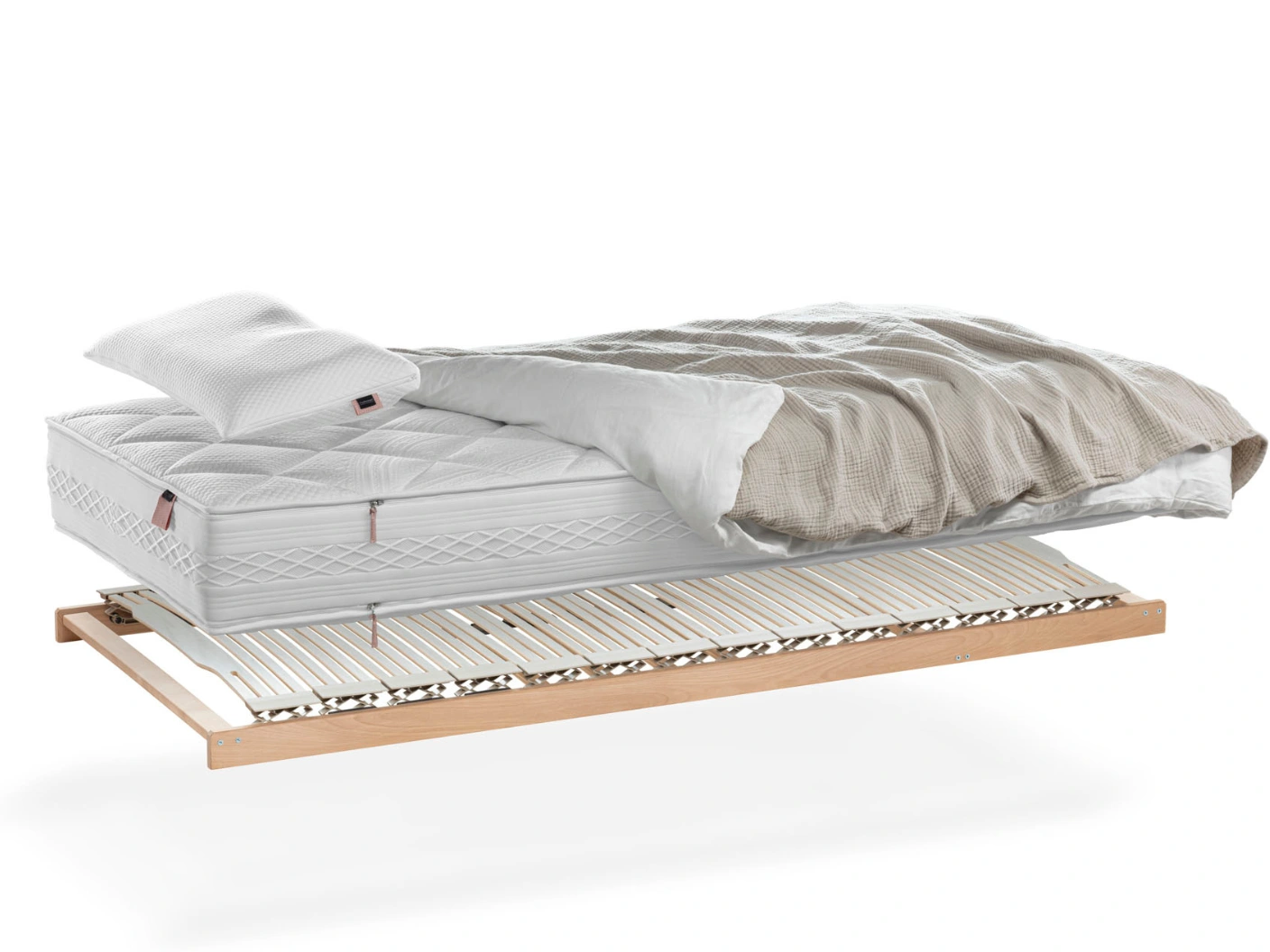 Unter Feinanpassung verstehen wir ein ganzheitliches Konzept aus Matratze, Lattenrost, Decke und Kissen