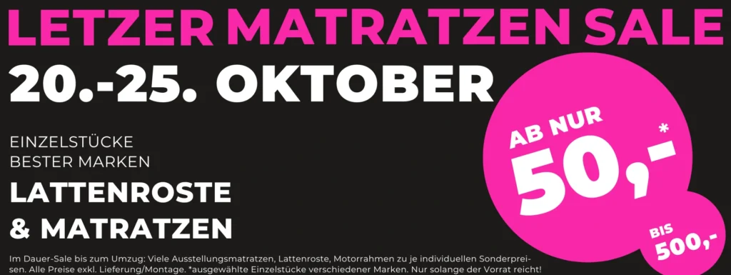 Matratzen Sale bei Betten Bischoff